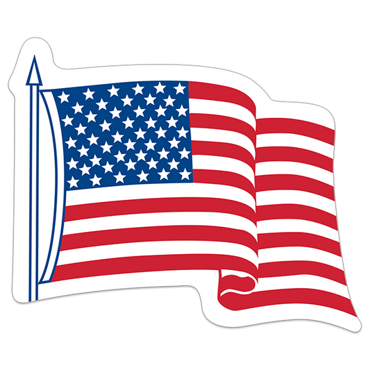 Waving American Flag Sticker
