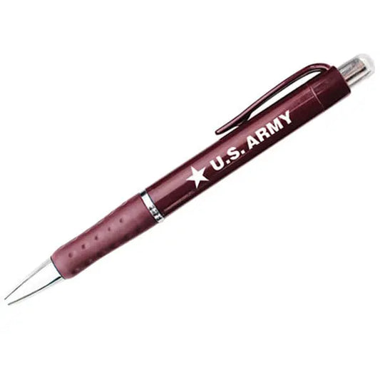 Retractable Pen – Colored Barrel with Matching Colored Grip, Silver Click & Trim