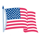 Waving American Flag Sticker