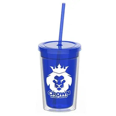 Straw Double Wall Transparent Tumbler 16oz